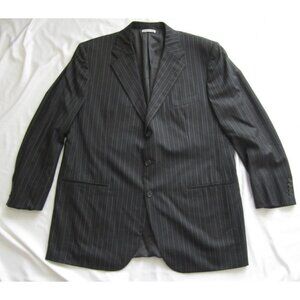 Men Belvest 3 Button Pin Stripe Super 180s Wool Blazer Sz 46(MJ66) Made in Italy
